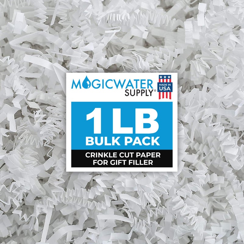 MagicWater Supply Crinkle Cut Paper Shred Filler - 1LB White - Decorative & Protective Packaging for Bridesmaid Gifts & Bridesmaid Proposal Gifts Holiday Stuffers Birthdays Wedding & Anniversaries - Image 1